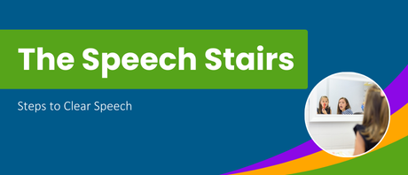 A graphic that reads "The Speech Stairs"