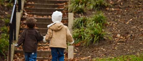 Children running outside